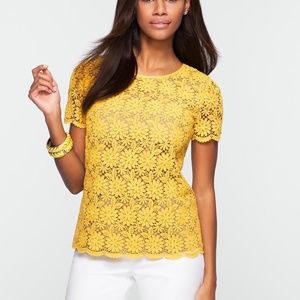TALBOTS DAISY LACE TOP - SIZE 10 - EX COND